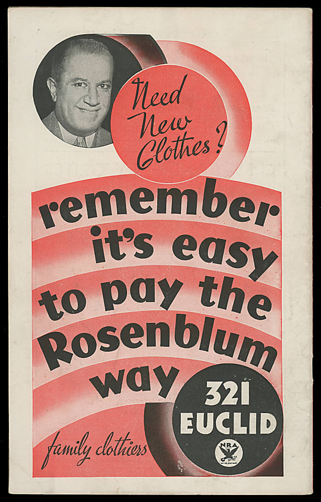 1934 New York Yankees at Cleveland Indians Program (7/18/34) Featuring Lou Gehrig & Babe Ruth