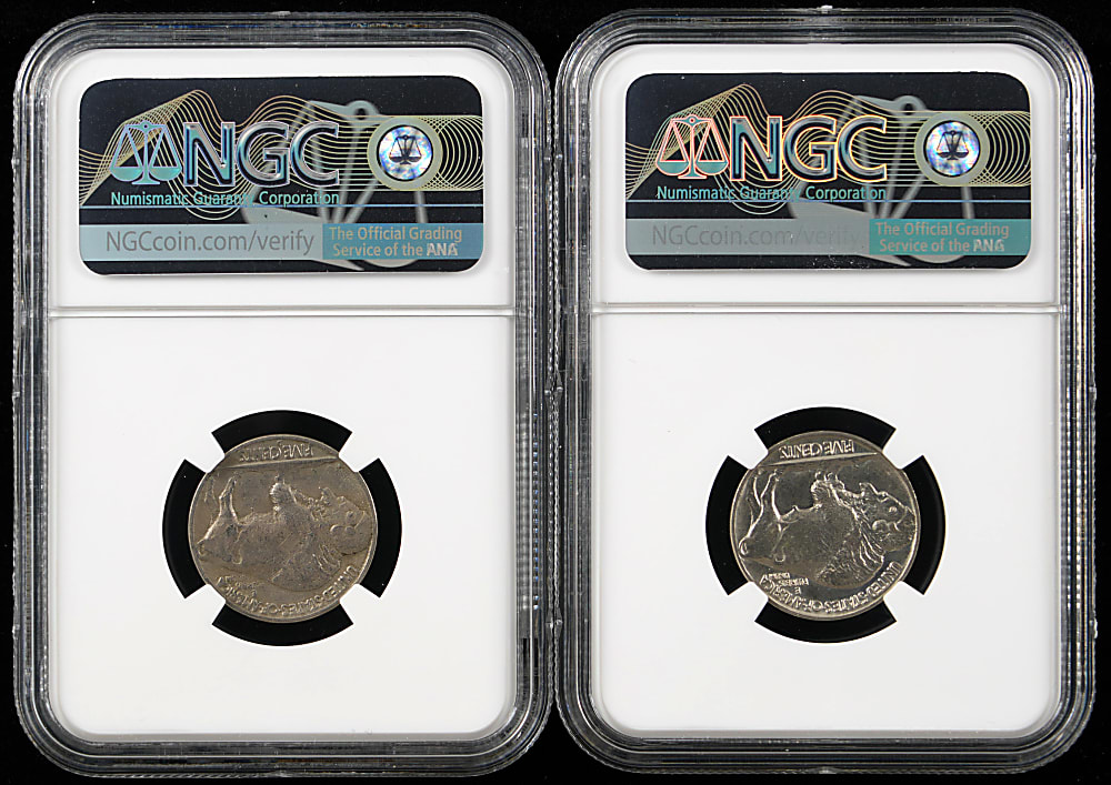1936-1937 Buffalo Nickel NGC Graded Coins (2) with 1937-D 3Legs VF25 & 1936 MS65