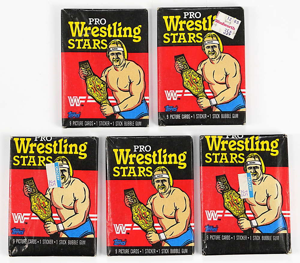 1985 Topps WWF Pro Wrestling Stars Unopened Wax Packs (5)