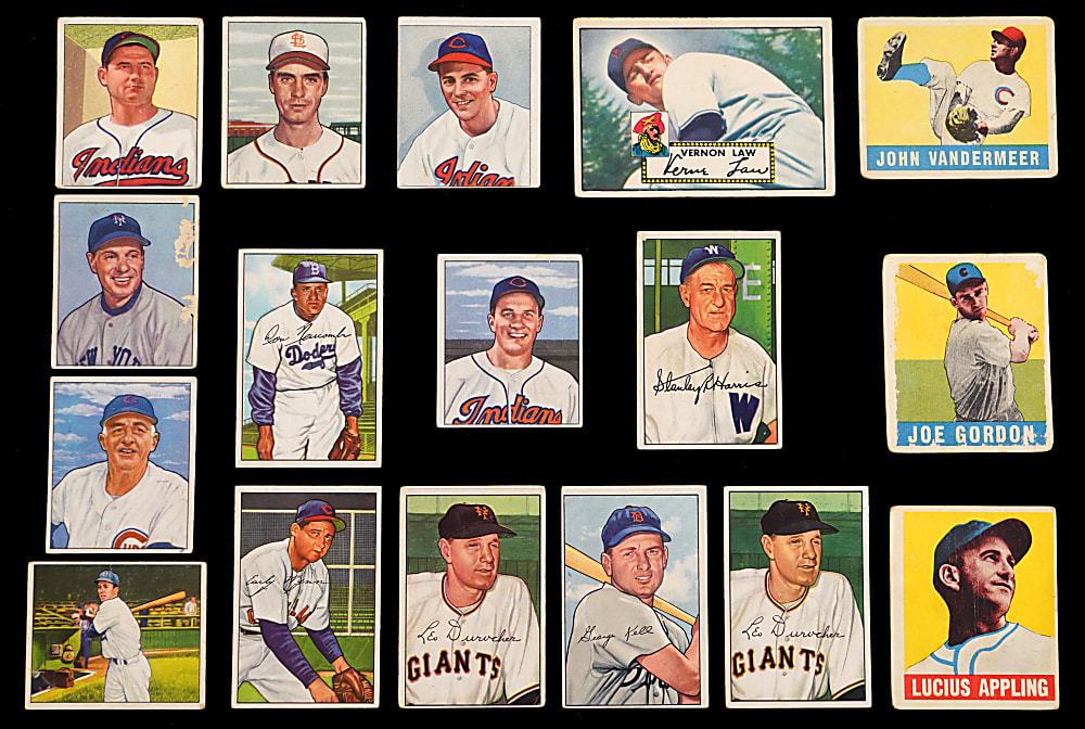 1948-1954 Topps, Bowman & Leaf Shoebox Collection (267) with Several Hall of Famers & Stars