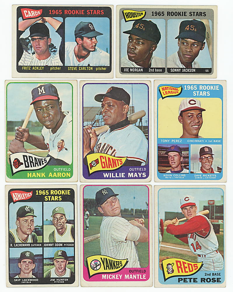 1965 Topps Near Complete Set (594/598) with 4 Mickey Mantle & Hall of Fame Rookies