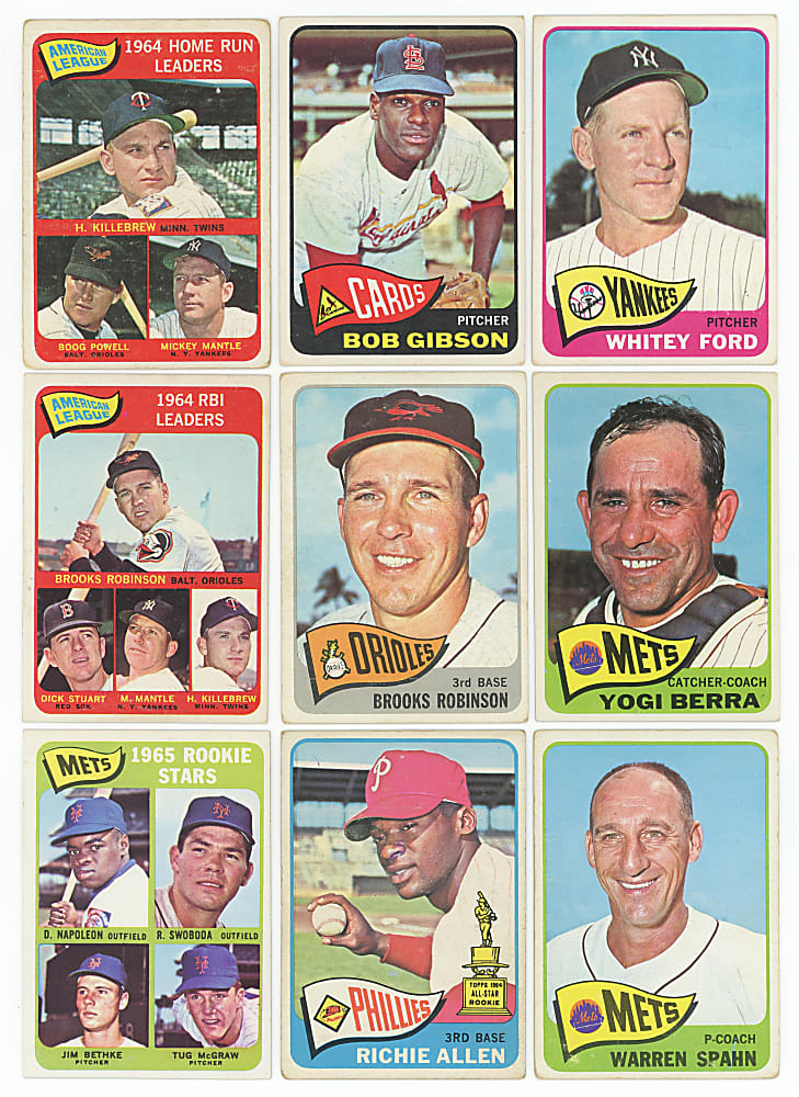1965 Topps Near Complete Set (594/598) with 4 Mickey Mantle & Hall of Fame Rookies