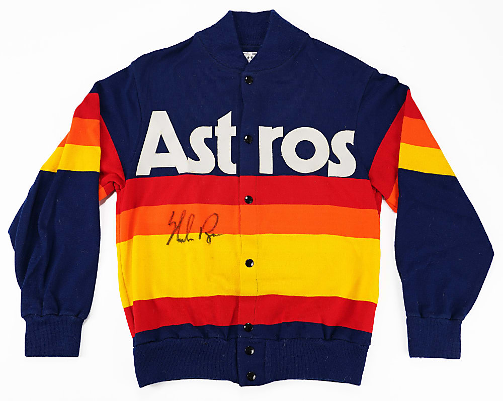 1980s Nolan Ryan Signed Houston Astros Team-Issued Sand Knit Sweater/Cardigan