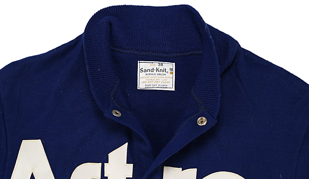 1980s Nolan Ryan Signed Houston Astros Team-Issued Sand Knit Sweater/Cardigan