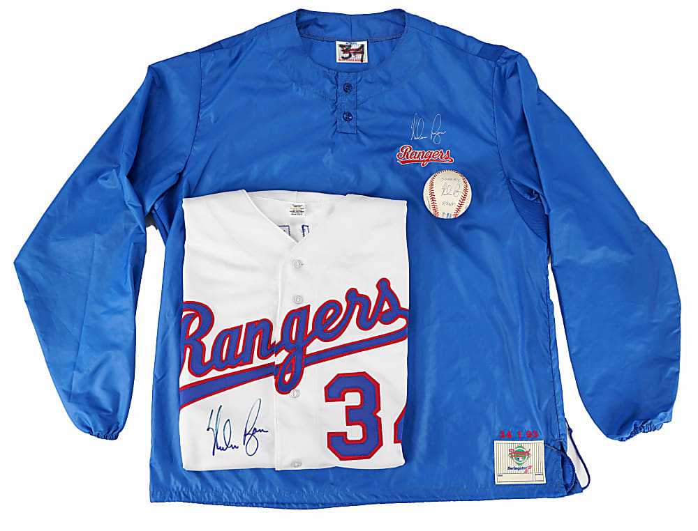 1989-1993 Nolan Ryan Texas Rangers Signed Trio with Inscribed Ball, Jersey & Windbreaker