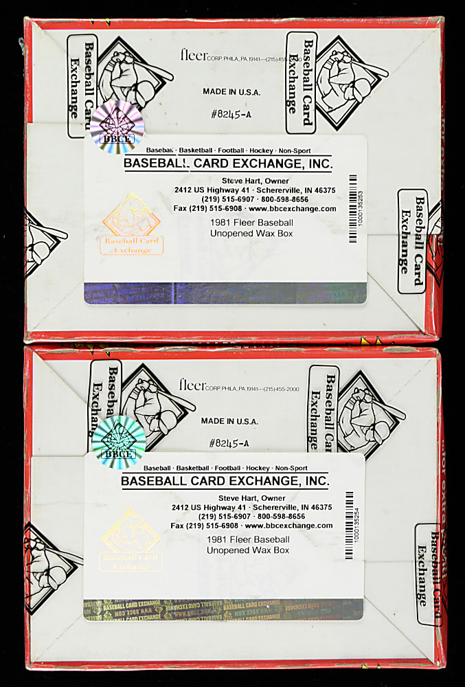 1981 Fleer Unopened Wax Box Pair - BBCE