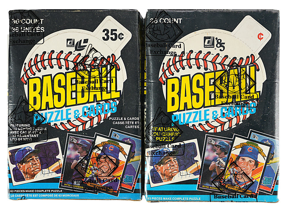 1985 Donruss & 1985 Leaf Unopened Wax Box Pair - Both BBCE