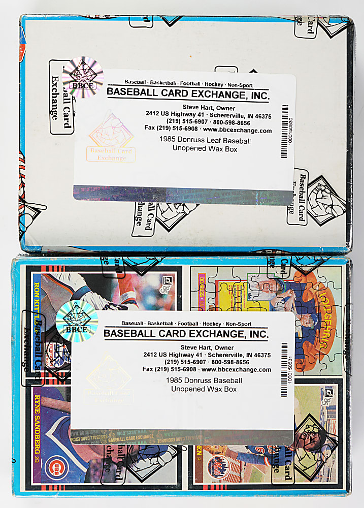 1985 Donruss & 1985 Leaf Unopened Wax Box Pair - Both BBCE