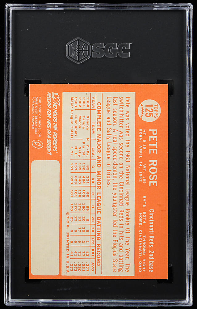 1964 Topps #125 Pete Rose SGC EX/NM+ 6.5