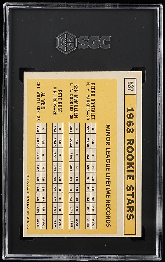 1963 Topps #537 Pete Rose Rookie SGC EX 5