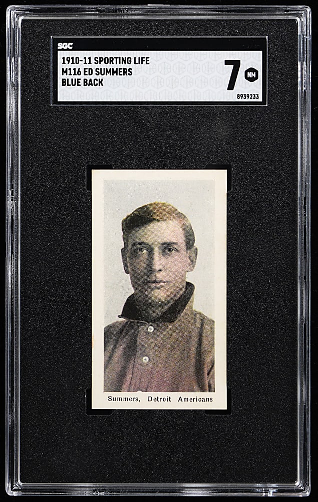1910-1911 M116 Sporting Life Ed Summers SGC NM 7 - Highest Graded!