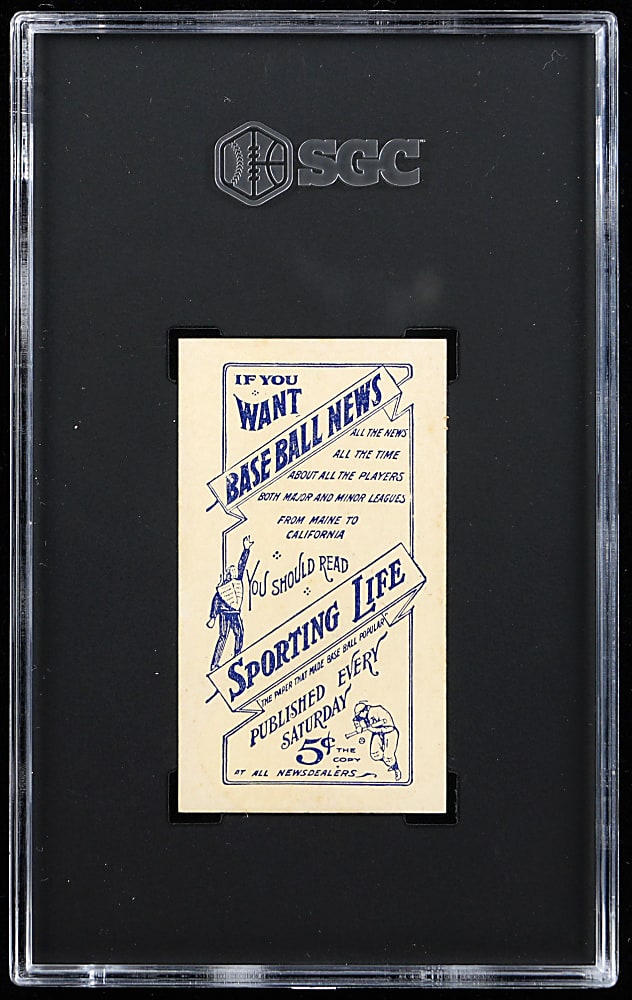 1910-1911 M116 Sporting Life Ed Summers SGC NM 7 - Highest Graded!