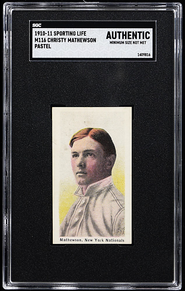 1910-1911 M116 Sporting Life Christy Mathewson Pastel SGC Authentic