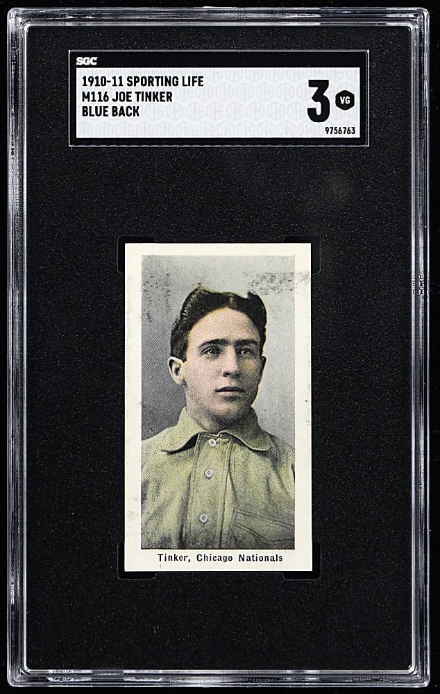 1910-1911 M116 Sporting Life Joe Tinker Blue Back SGC VG 3
