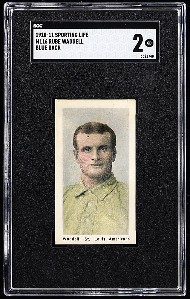 1910-1911 M116 Sporting Life Rube Waddell Blue Back SGC GOOD 2