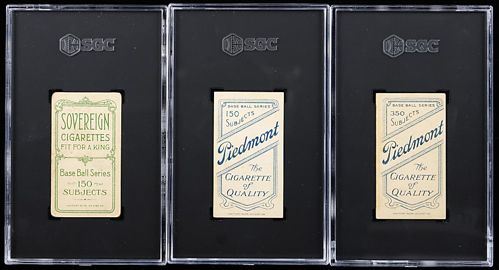 1909-1911 T206 White Borders Washington Senators SGC Graded Trio with VG-EX+ 4.5, EX  5 & Sovereign