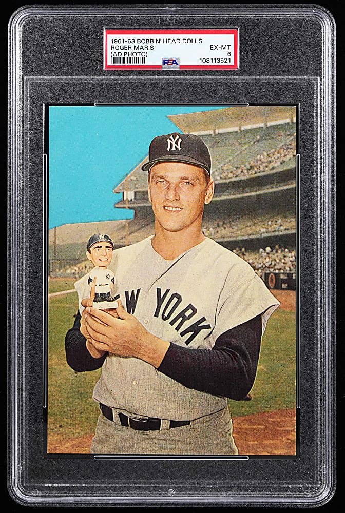 1961-1963 Bobbin' Head Dolls Roger Maris Ad Photograph PSA EX-MT 6 - Low Population Issue