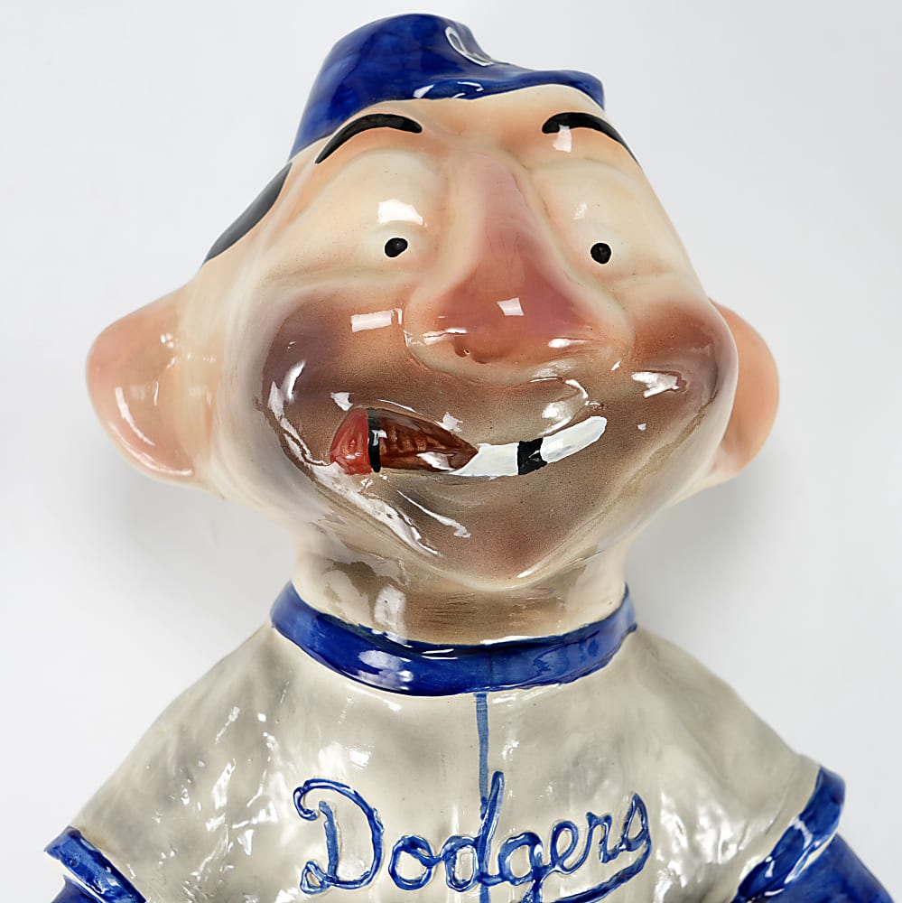 1950s Gibbs-Conner Brooklyn Dodgers Bum Exceedingly Rare 25” Promotional Porcelain Mascot Statue