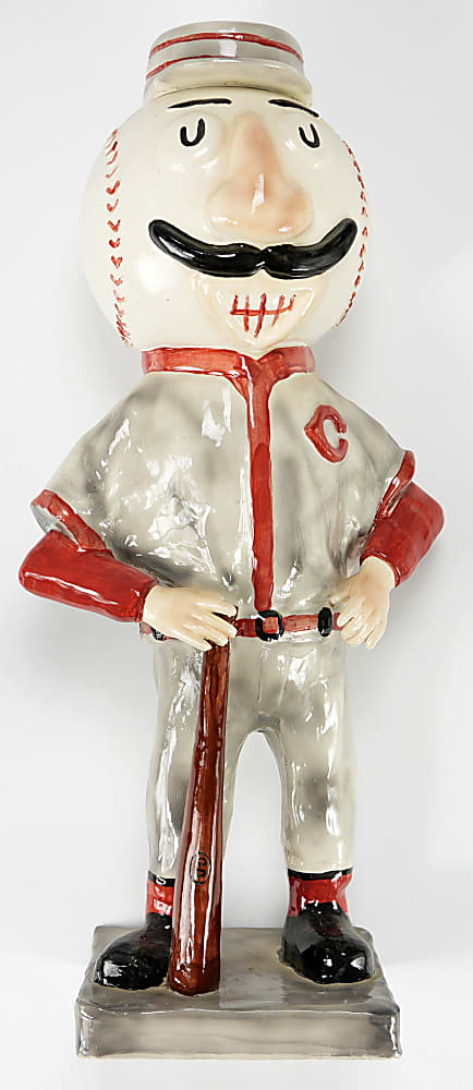 1950s Gibbs-Conner Cincinnati Reds Mr. Redlegs 25-Inch Promotional Porcelain Statue - Exceptionally Rare