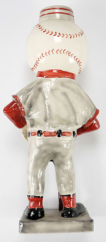 1950s Gibbs-Conner Cincinnati Reds Mr. Redlegs 25-Inch Promotional Porcelain Statue - Exceptionally Rare
