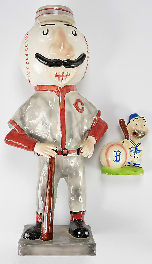 1950s Gibbs-Conner Cincinnati Reds Mr. Redlegs 25-Inch Promotional Porcelain Statue - Exceptionally Rare