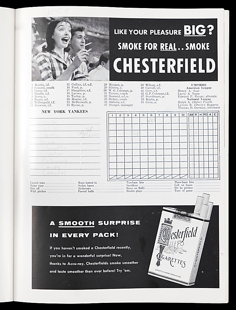1956 World Series Game 5 Program “Larsen’s Perfect Game” Signed by (8) with Don Larsen Signed & Inscribed Cover