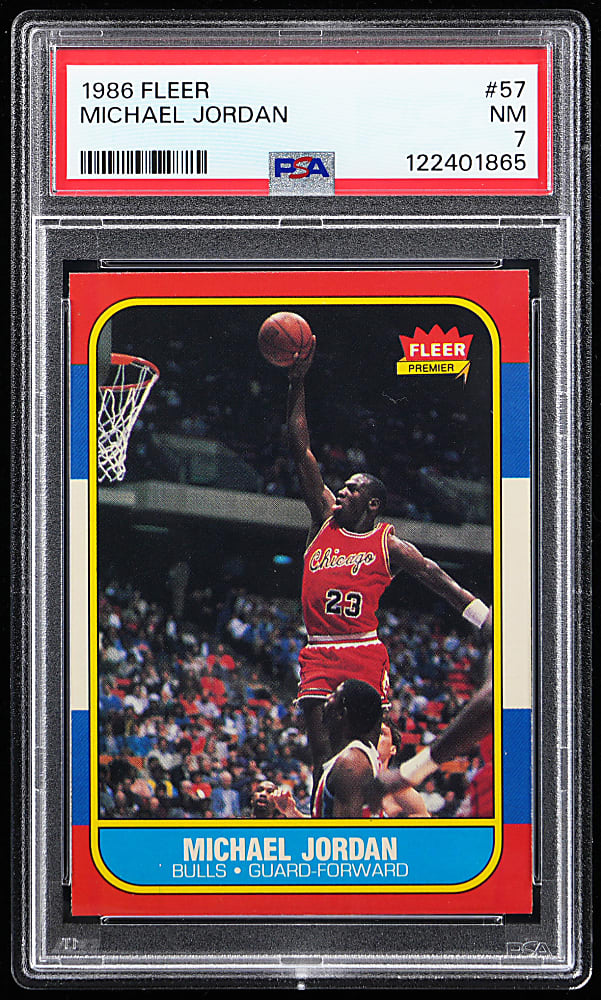 1986-1987 Fleer Basketball #57 Michael Jordan Rookie PSA NM 7