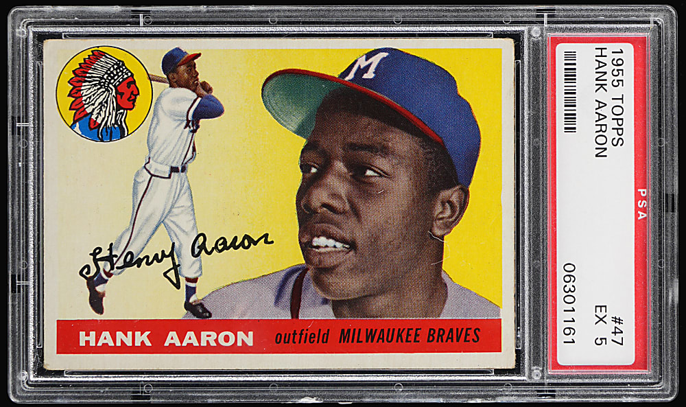 1955 Topps #47 Hank Aaron PSA EX 5
