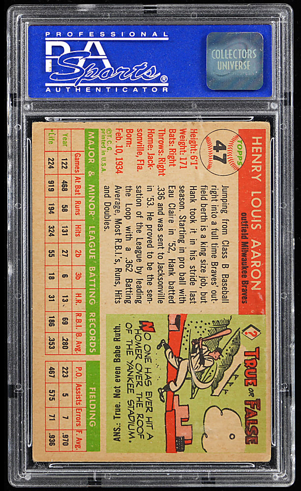 1955 Topps #47 Hank Aaron PSA EX 5