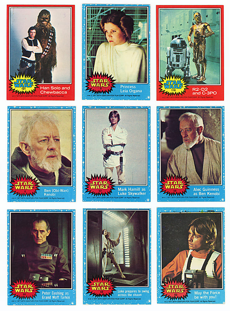 1977-1980 Topps Star Wars Complete Series Set Collection (8) with 1977 Series 1-5 & 1980 Series 1-3