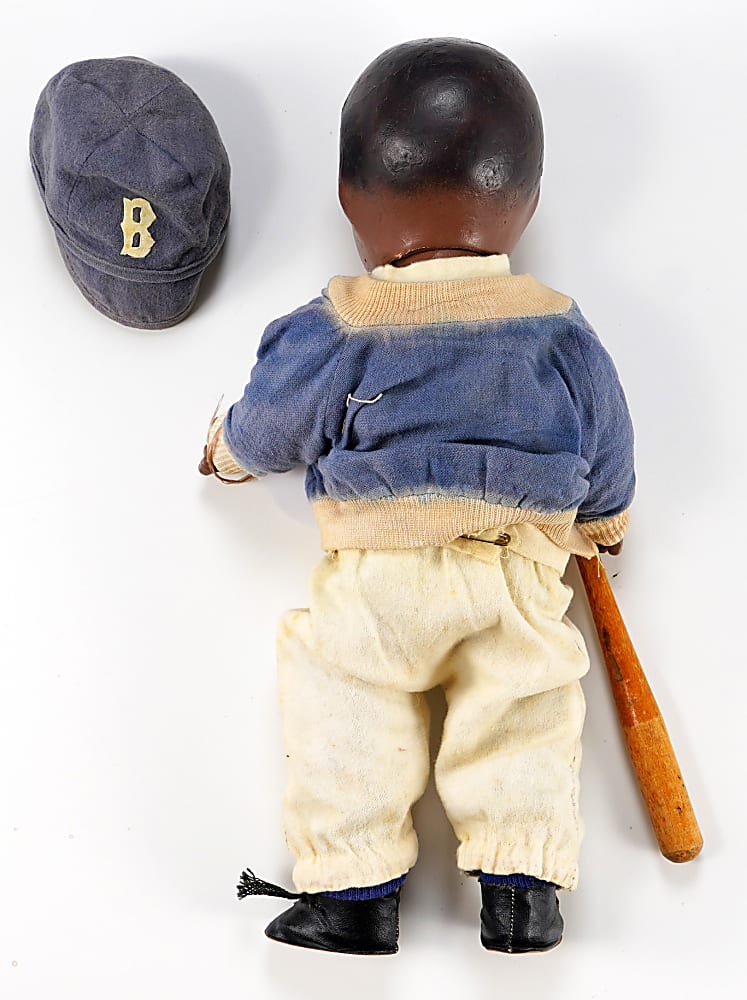 1950 Allied Grand Mfg. Co. Jackie Robinson Doll with Original Cap, Uniform, Jacket & Bat - Attractive Condition!