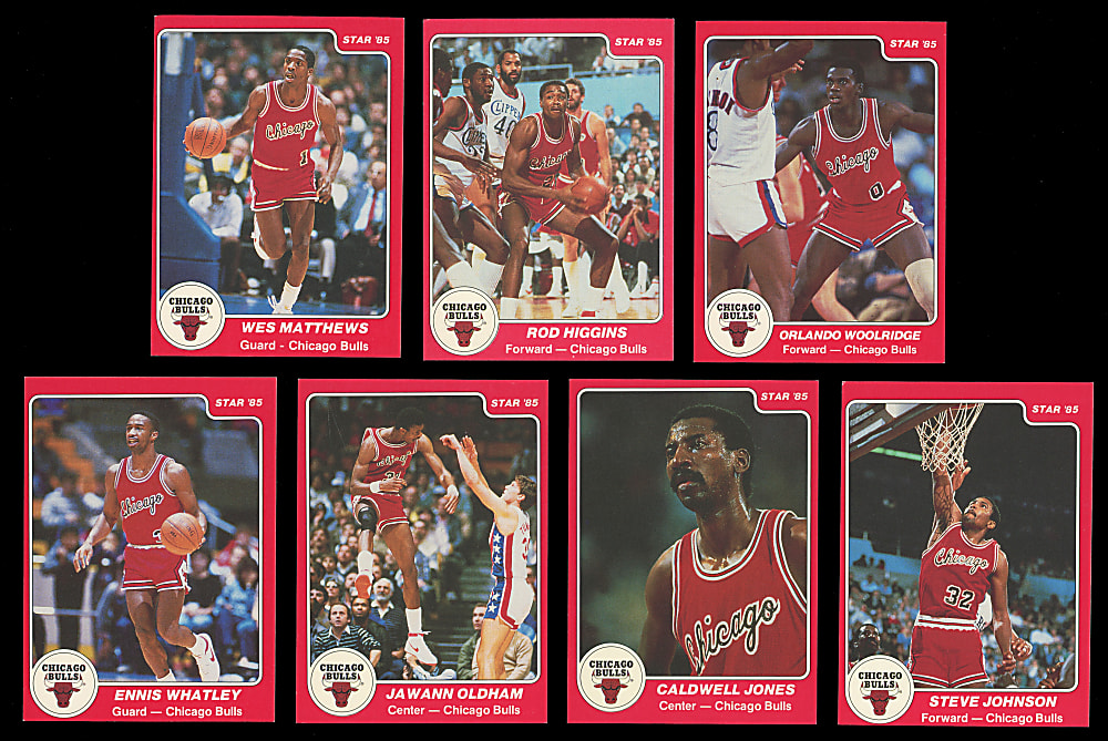 1984-1985 Star Basketball Chicago Bulls Complete Set (12) with #101 Michael Jordan Rookie CGC EX/NM 6