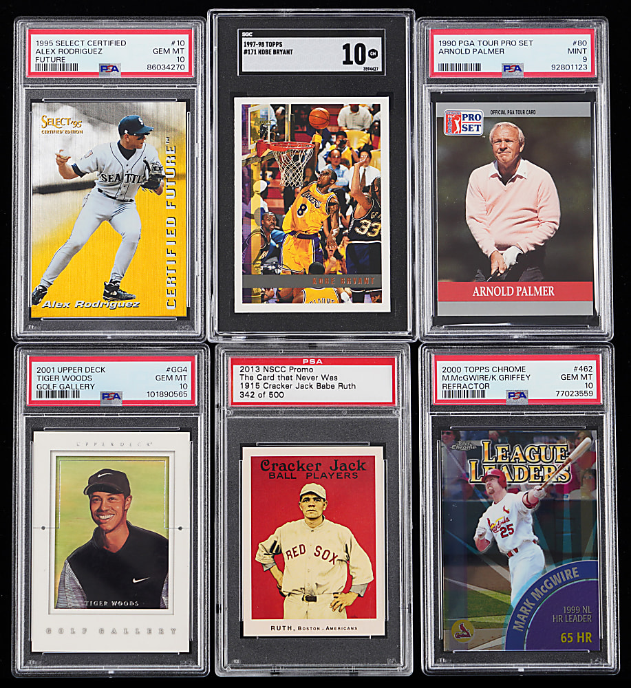 1990-2013 Multi-Sport PSA & SGC Graded Superstar Collection (6) with (4) GEM MINT 10
