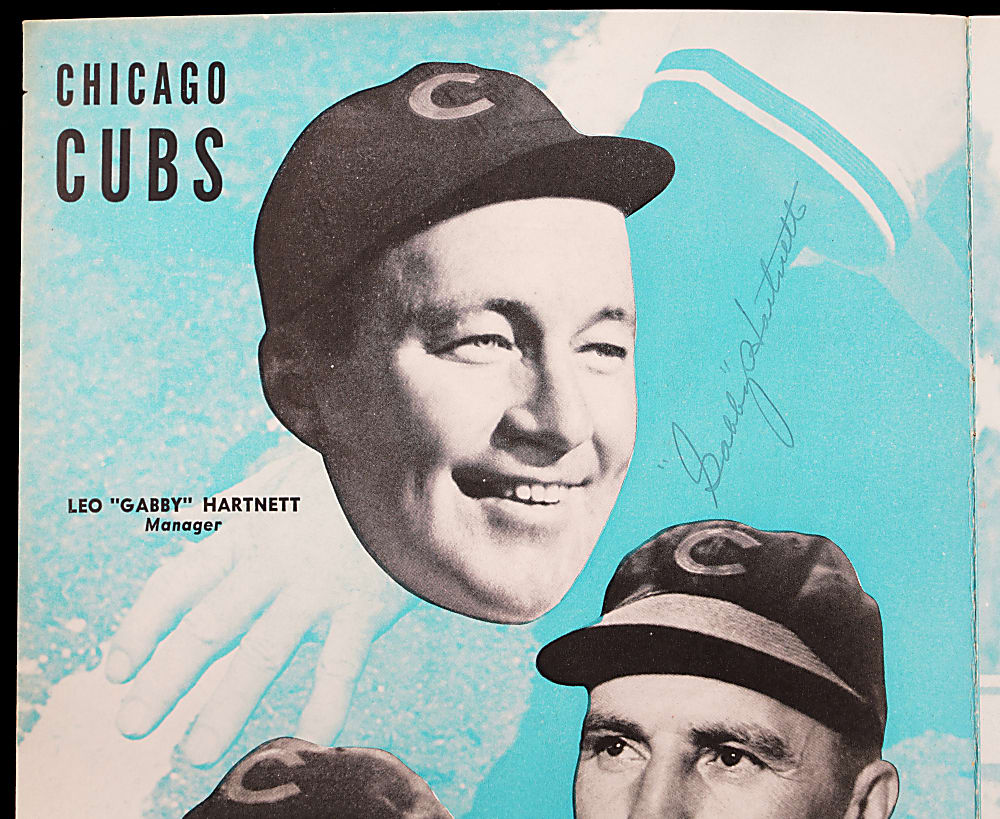 1938 World Series New York Yankees at Chicago Cubs Program with Gehrig - Signed by Gabby Hartnett