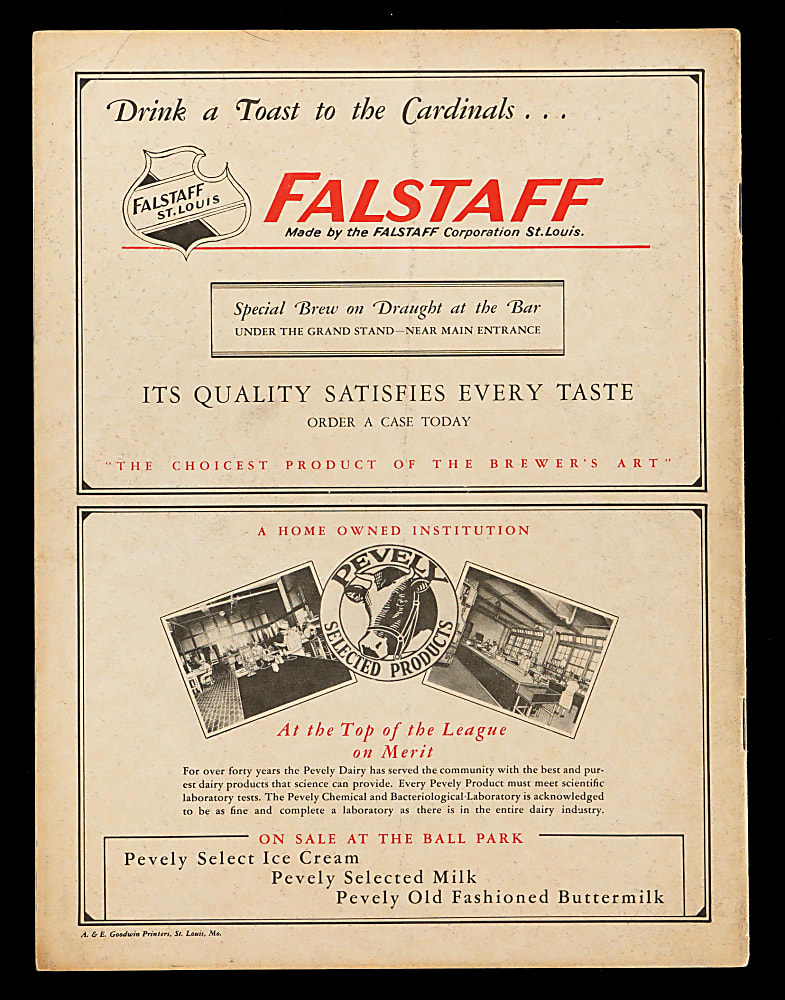1931 World Series Game 1 Philadelphia Athletics at St. Louis Cardinals Program (Lefty Grove Win)