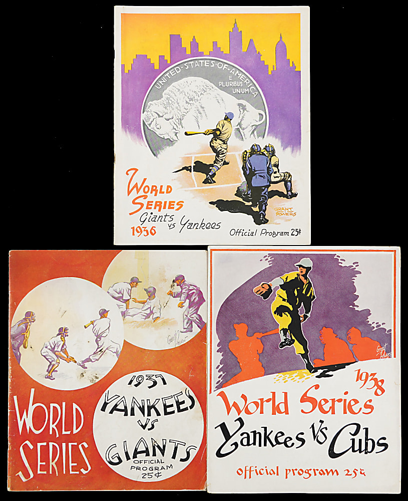 1936, 1937 & 1938 World Series Program Trio with 1938 Game 4 Sweep Clincher