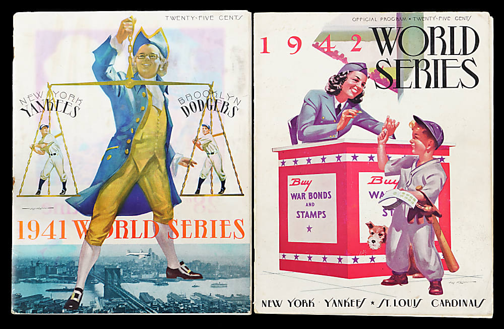 1941 & 1942 World Series Program Pair - Both New York Yankees Versions