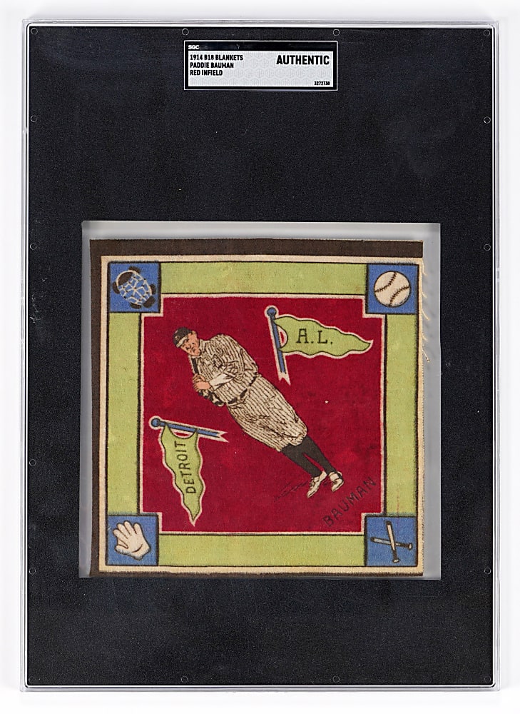 Extremely Rare 1914 B18 Blankets Paddy Bauman Red Infield SGC Authentic - Population 1