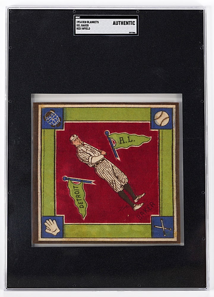 Extremely Rare 1914 B18 Blankets Del Baker Red Infield SGC Authentic - Population 1