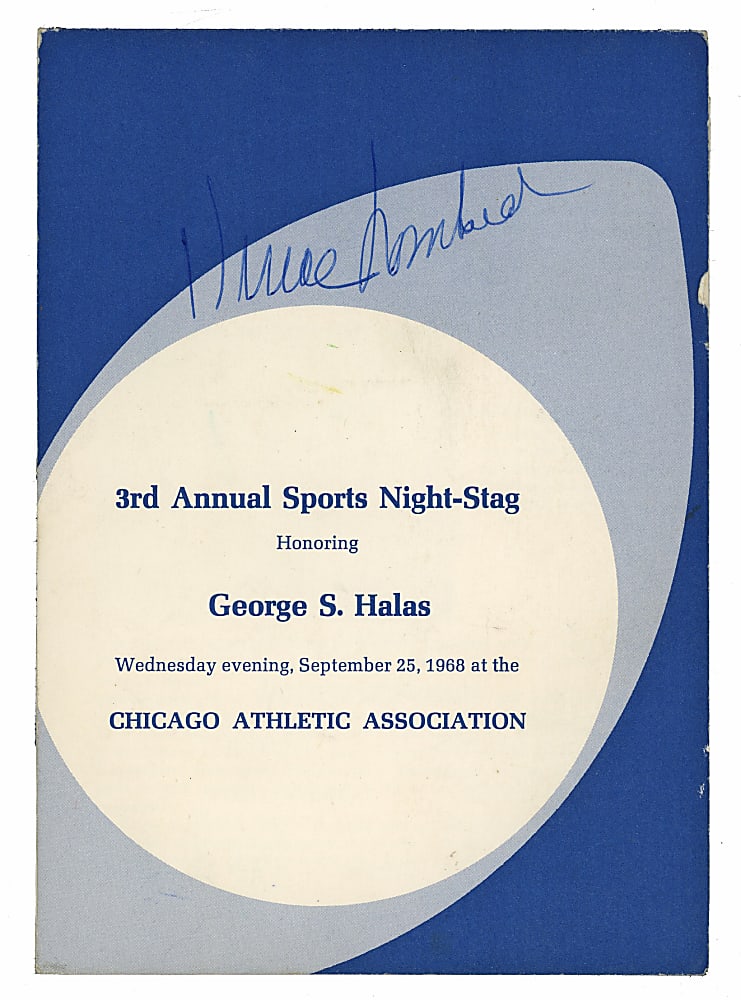 1968 Vince Lombardi Signed Chicago Athletic Association 3rd Annual Sports Night-Stag Banquet Program