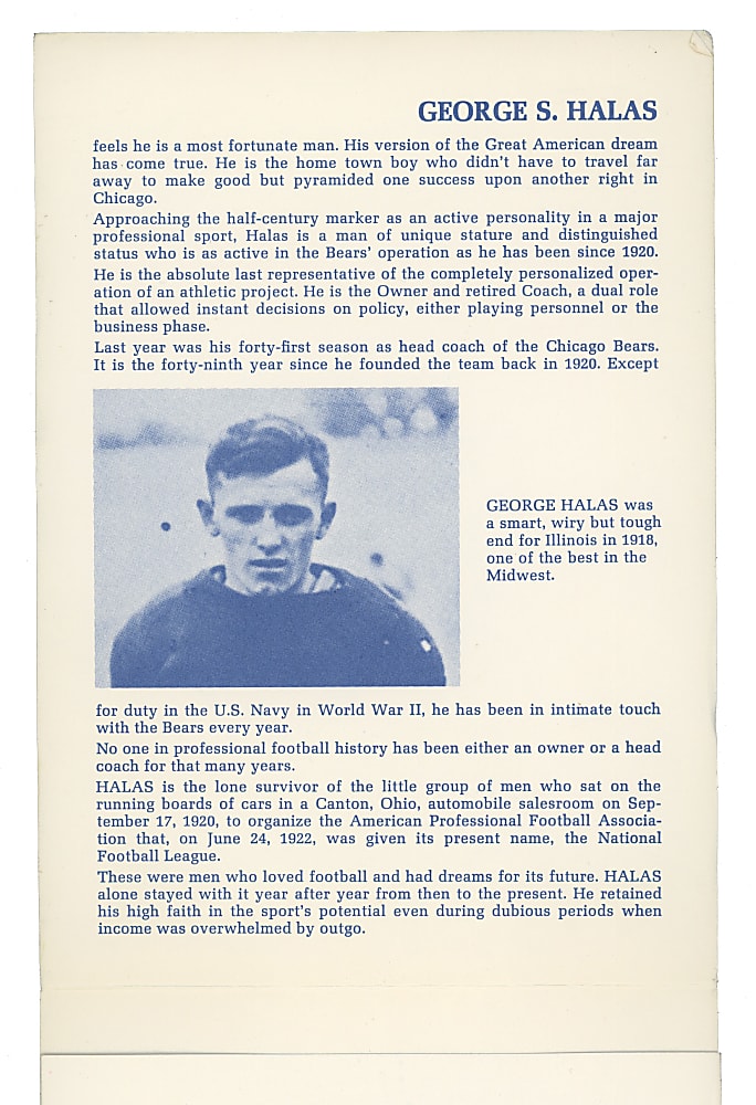 1968 Vince Lombardi Signed Chicago Athletic Association 3rd Annual Sports Night-Stag Banquet Program