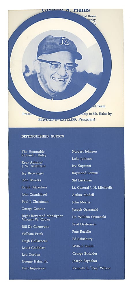 1968 Vince Lombardi and George Halas Dual-Signed Chicago Athletic Association 3rd Annual Sports Night-Stag Banquet Program