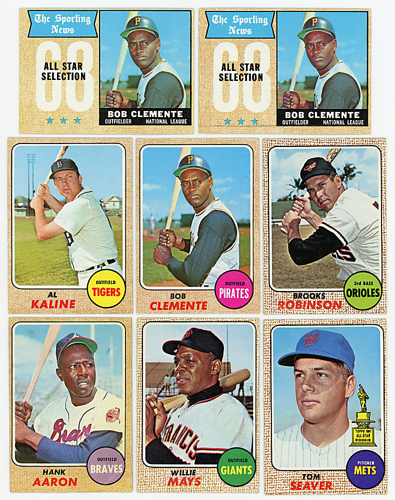1968 Topps Collection (545) with (90+) Hall of Famers Including (3) Clemente, Aaron & Mays