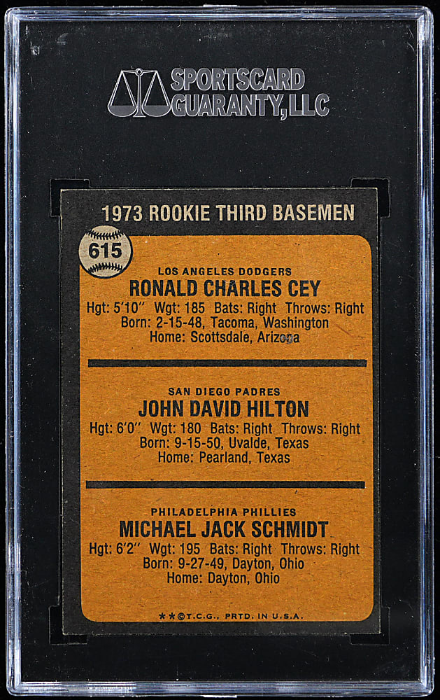 1973 Topps #615 Mike Schmidt Rookie SGC NM+ 7.5