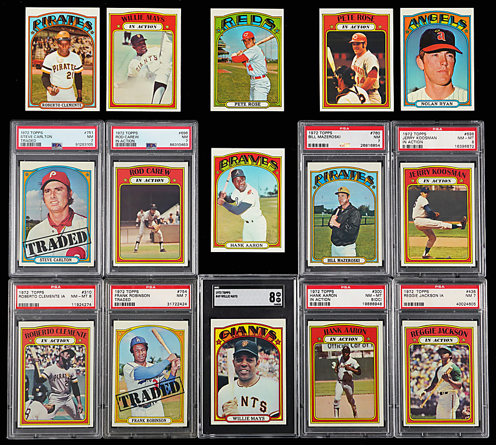 1972 Topps Complete Set (787) Plus 2 Variations & 9 PSA/SGC Graded - Sharp!