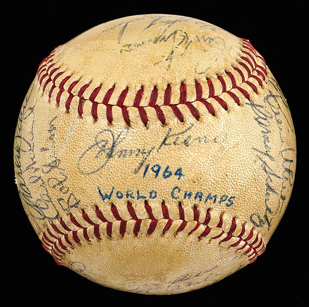 1964 World Champion St. Louis Cardinals Team-Signed ONL/Giles Baseball with (23) Signatures Including Bob Gibson, Lou Brock, Ken Boyer, Curt Flood