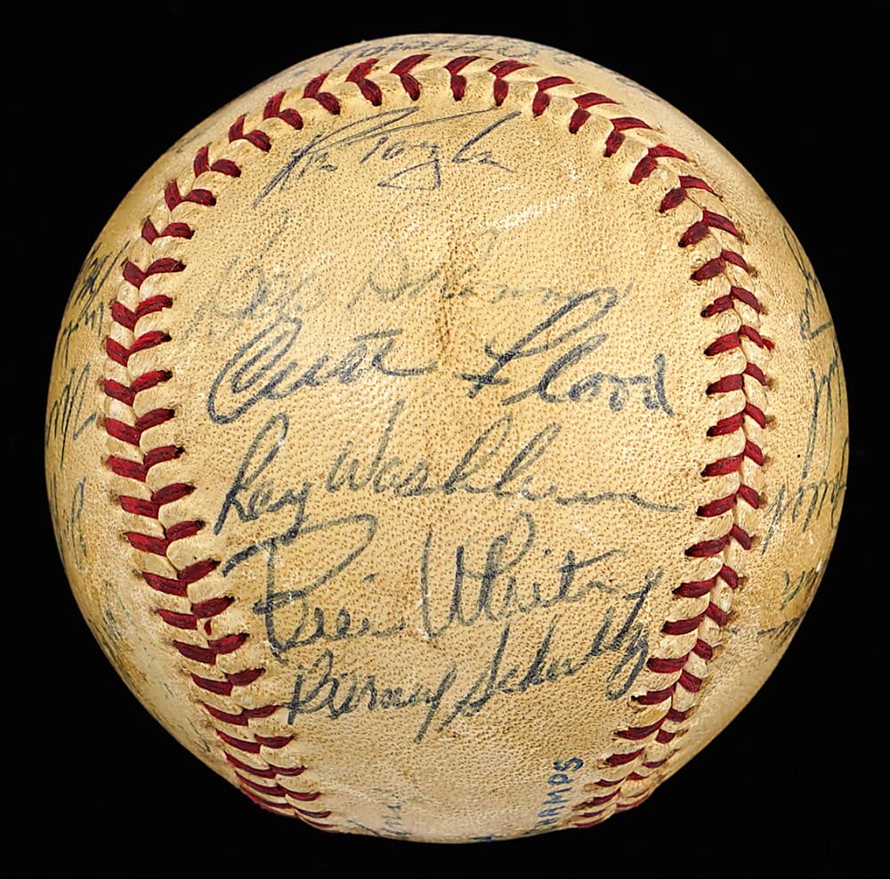 1964 World Champion St. Louis Cardinals Team-Signed ONL/Giles Baseball with (23) Signatures Including Bob Gibson, Lou Brock, Ken Boyer, Curt Flood