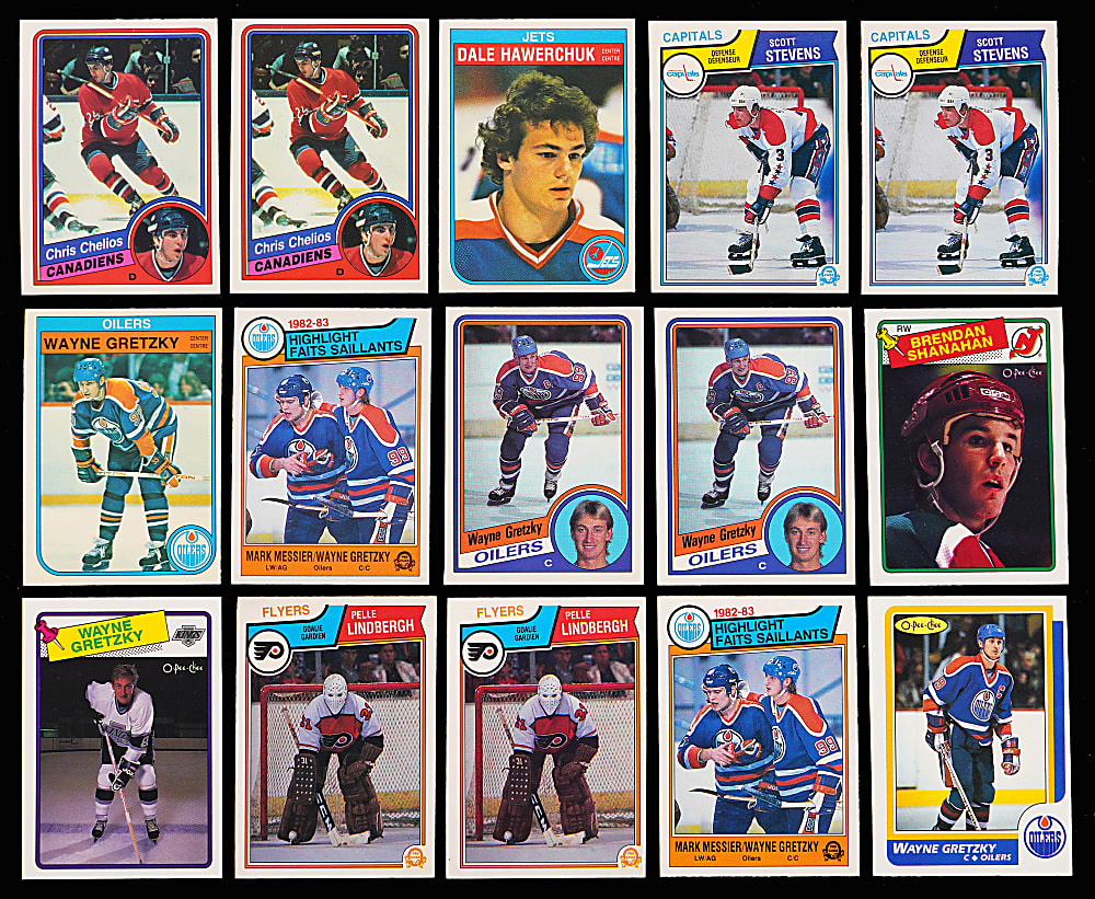 1982-1989 O-Pee-Chee Hockey Complete Sets (7) with 1986-87 #53 Patrick Roy Rookie