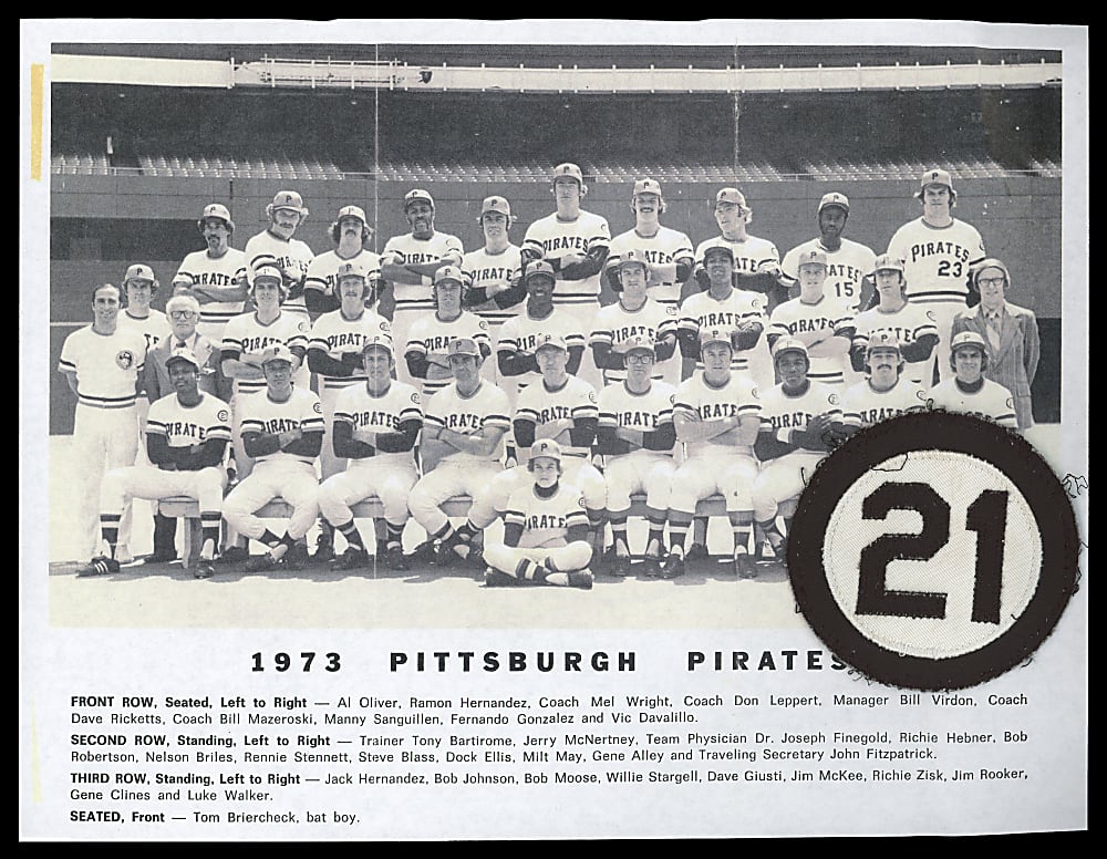 1973 Pittsburgh Pirates Roberto Clemente Memorial Patch