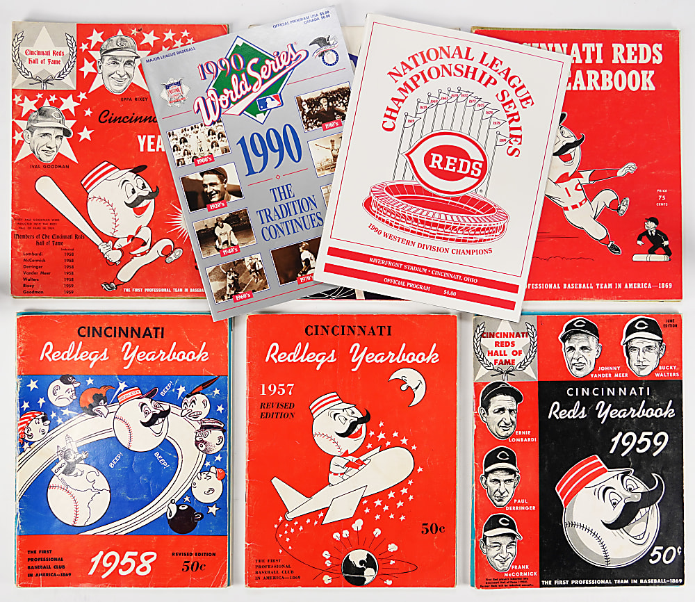 1956-1990 Cincinnati Reds Yearbook & Program Collection (13)